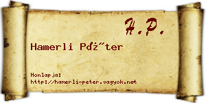 Hamerli Péter névjegykártya