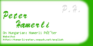 peter hamerli business card